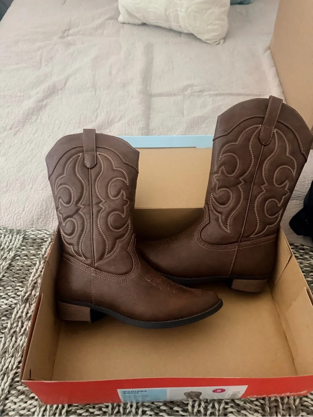 NWOT Cat & Jack Brown Cowgirl Boots - Youth Sz 5 (Women’s 6.5/7)